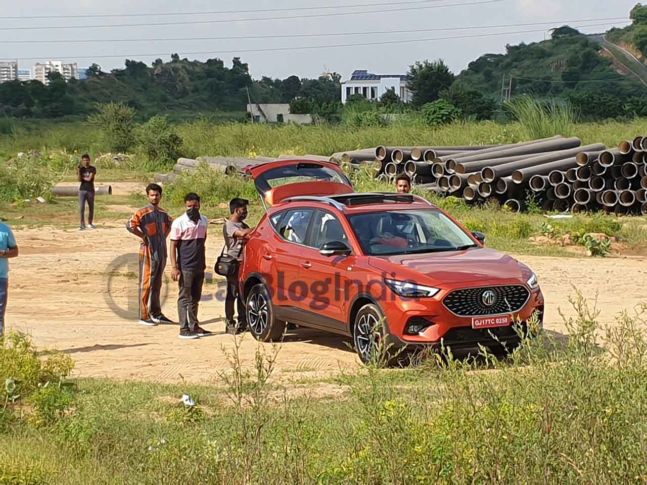 mg astor red front three quarters spy images gurgaon