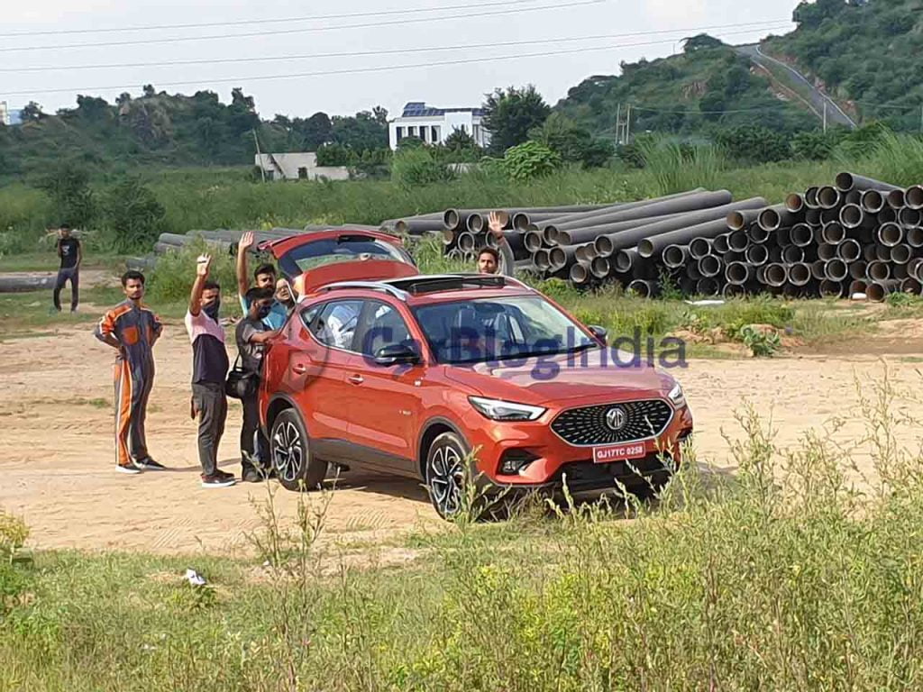 mg astor red front three quarters spy images gurgaon