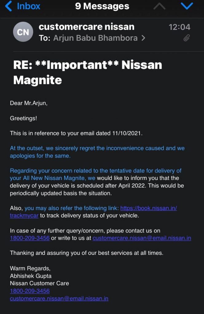 Nissan Magnite Waiting Period