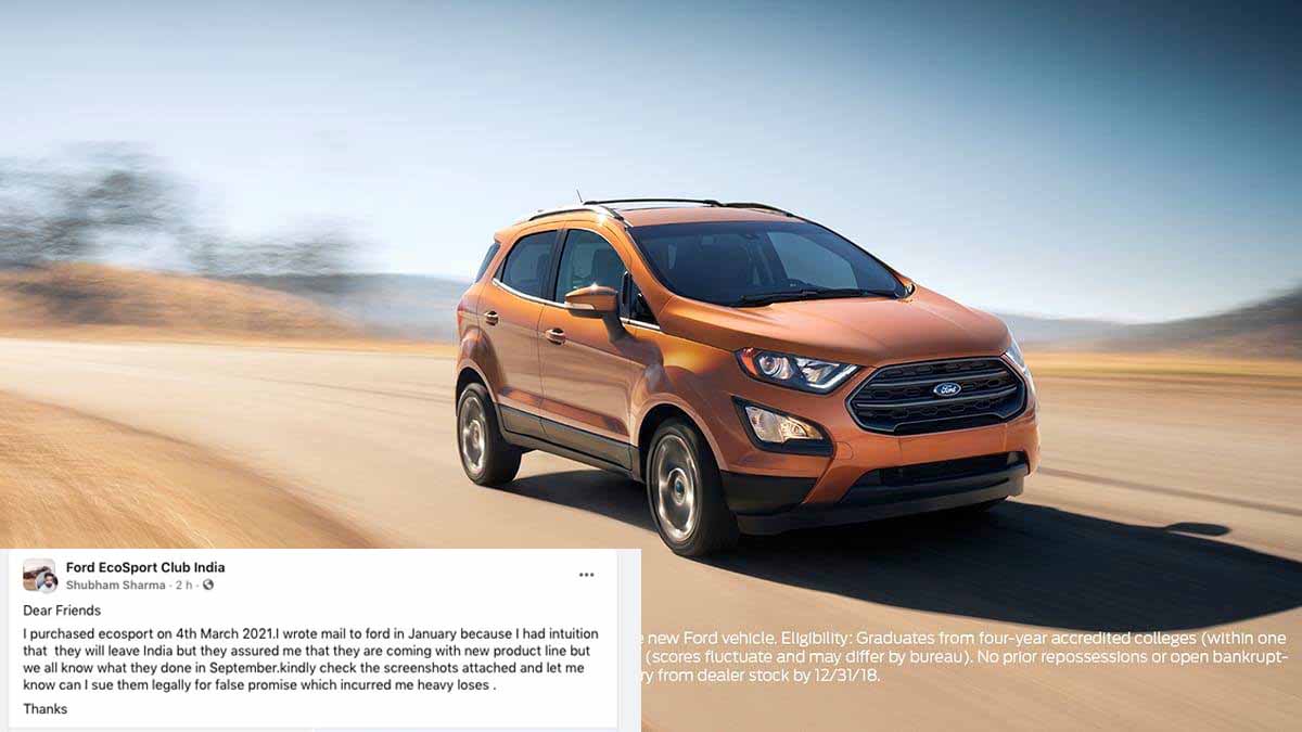 While some fans are happy buying the Ford EcoSport even after discontinuation, others are contemplating suing Ford for fraud.