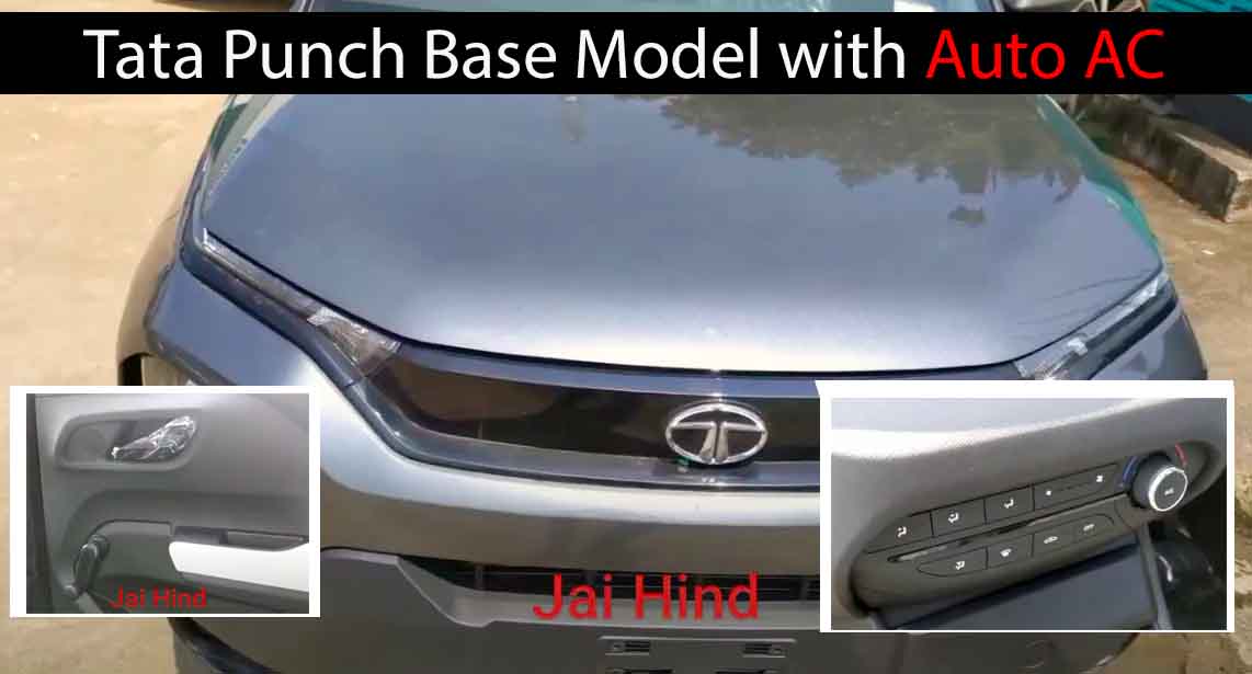 tata punch pure base model auto ac