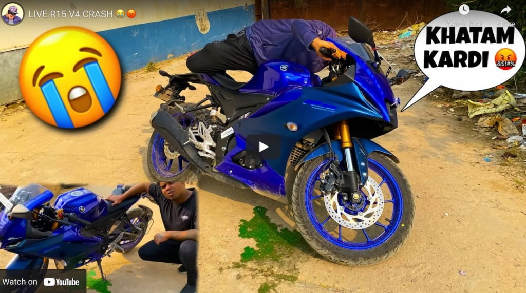 First yamaha r15 crash Car Blog India First Yamaha R15 Crash