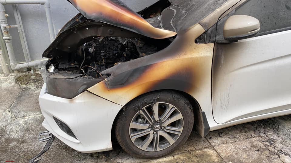 Honda City Catches Fire