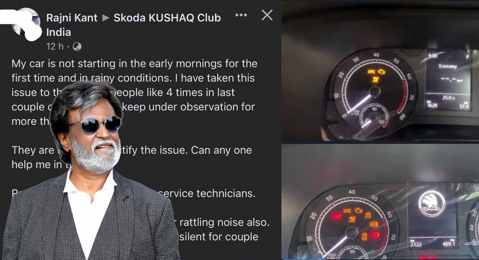 rajnikanth skoda kushaq epc error