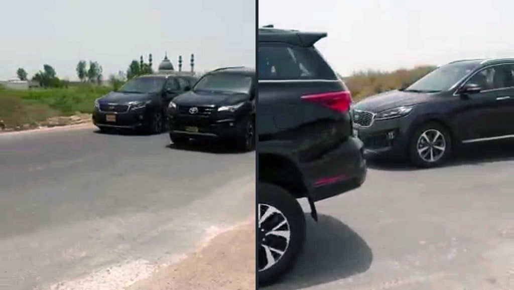 toyota fortuner kia sorento braking comparison