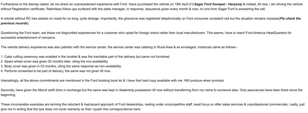 Ford Car Without RC