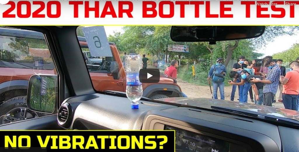 Mahindra Thar Bottle Test