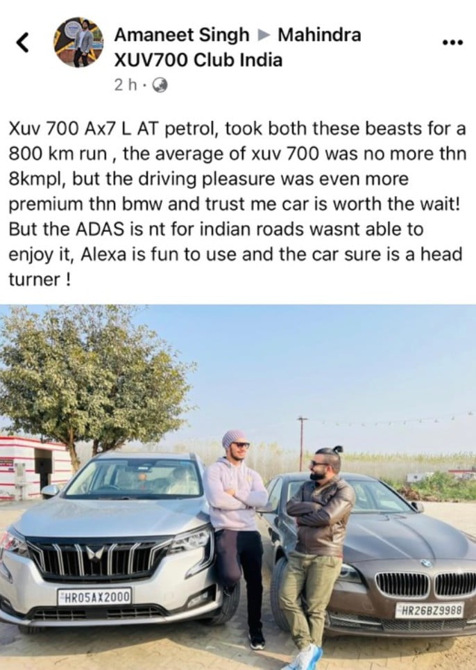 Mahindra XUV700 Compared BMW