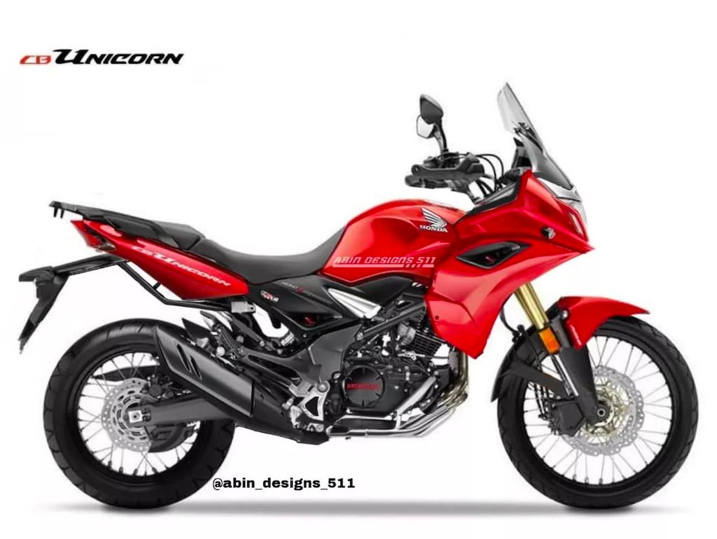 honda cb unicornx image side profile red