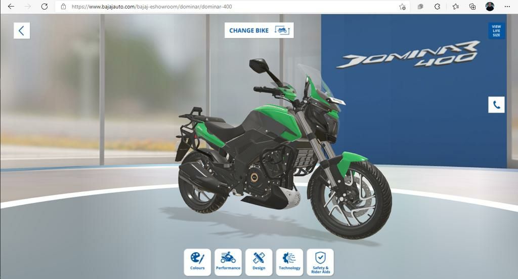 Check Out Bajaj Pulsar & Dominar at Digital Showroom on Your Smart Device