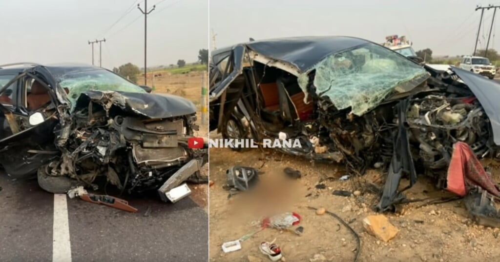 MG Hector Plus Tears Apart Toyota Innova In Major Accident