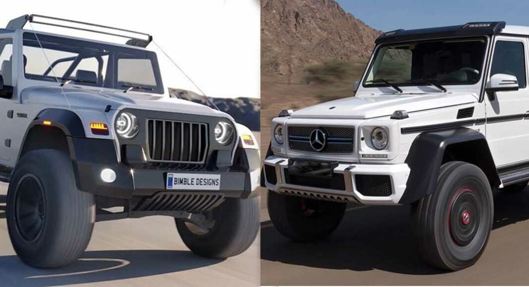 mahindra thar 6x6 mercedes g wagon 6x6 comparison