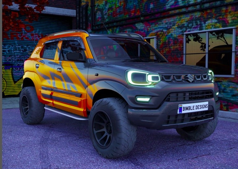 maruti s-presso-based compact suv front three quarters