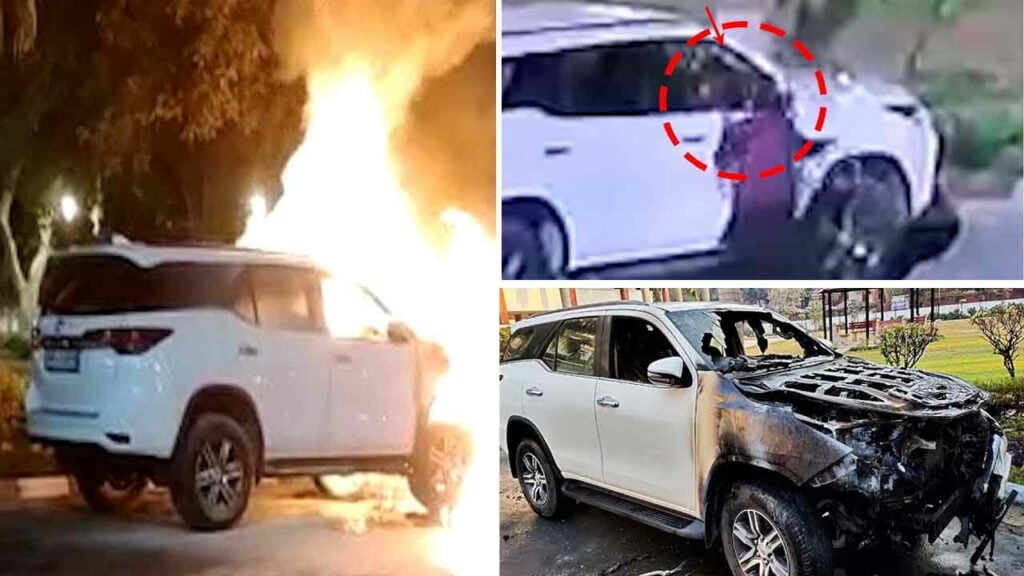 panipat mla toyota fortuner fire hostel