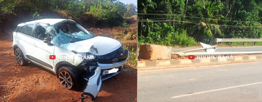 Watch Passengers Survive As Tata Nexon Destroys Divider Car Blog India Watch Passengers Survive As Tata Nexon Destroys Divider