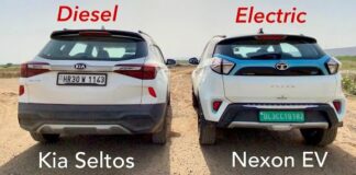 Kia Seltos Diesel Vs Tata Nexon Electric Car Drag Race