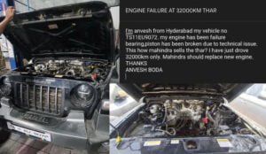 Mahindra Thar Engine Fails After Service Center Visit