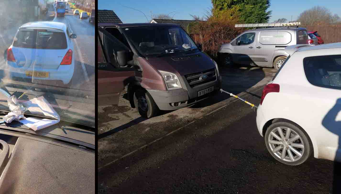 suzuki swift sport towing 3 ton lorry