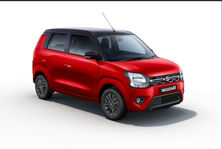 2022 Maruti WagonR facelift Dual Tone Red Black Front Three Quarters