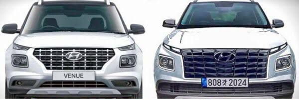 2022 hyundai venue facelift front comparison old model