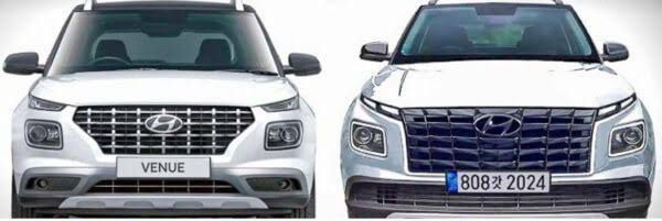 2022 Hyundai Venue Facelift Front Comparison Old Model