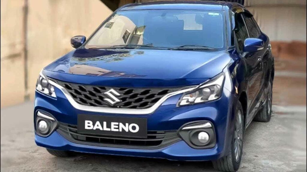 2022 maruti baleno nexa blue front three quarters