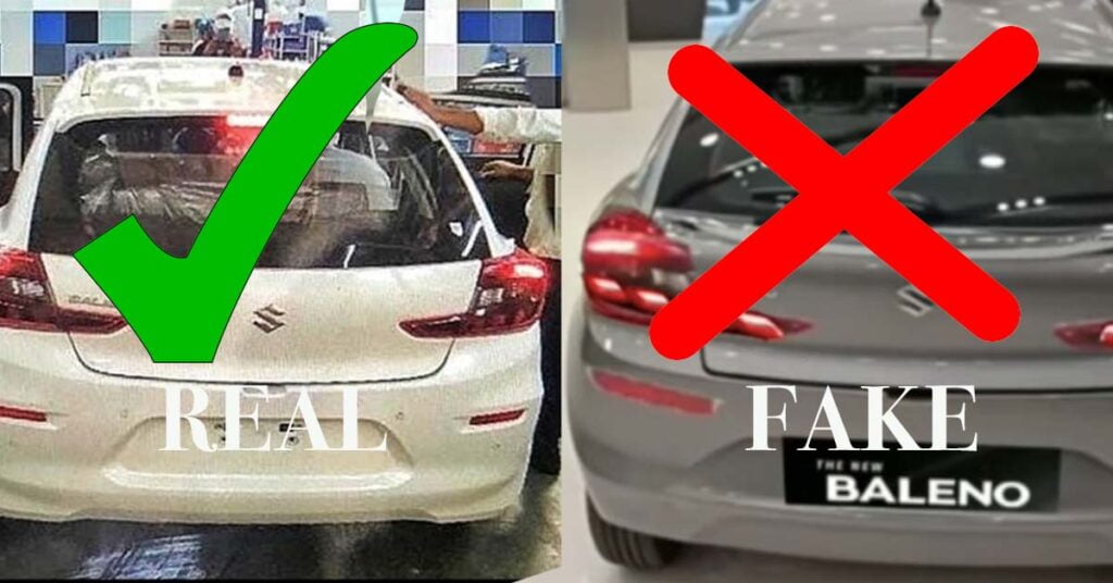 2022 maruti baleno rear vs fake comparison rear