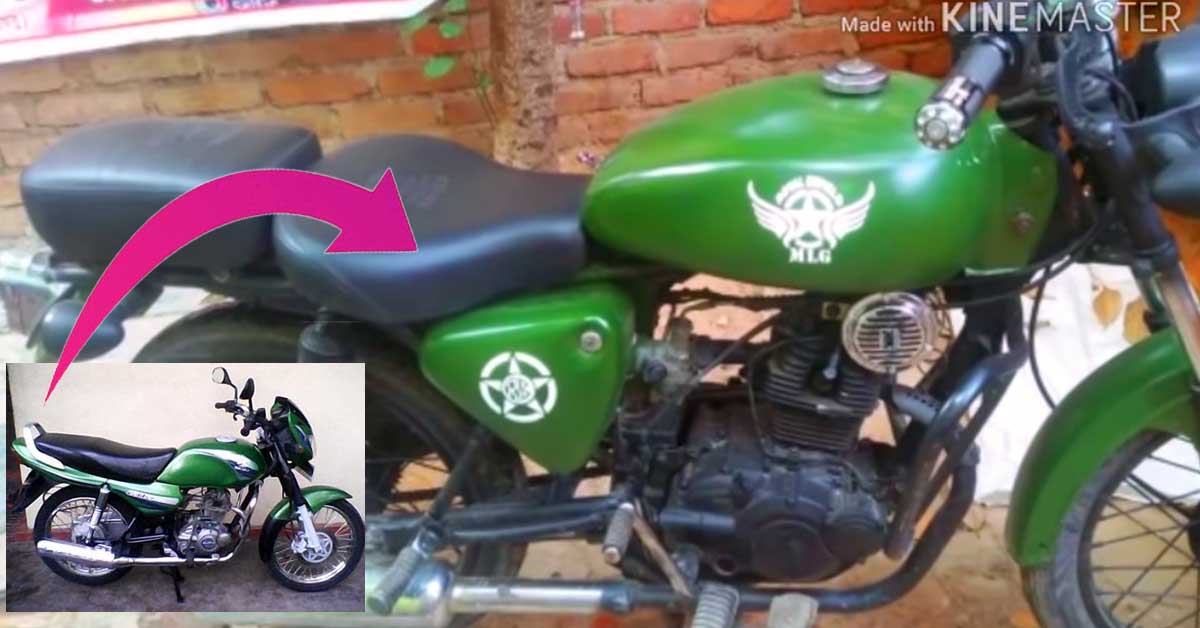 bajaj caliber converted to royal enfield