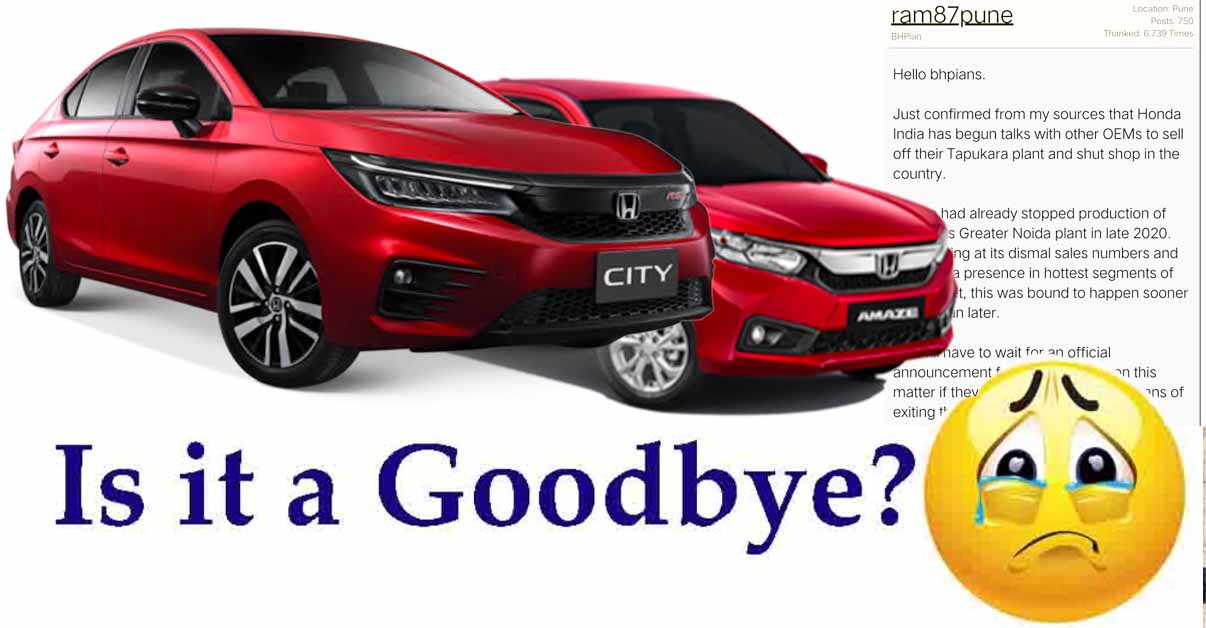 honda cars india discontinuation rumour