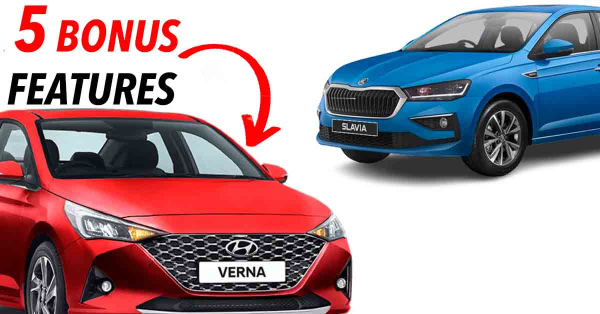 hyundai verna skoda slavia features comparison