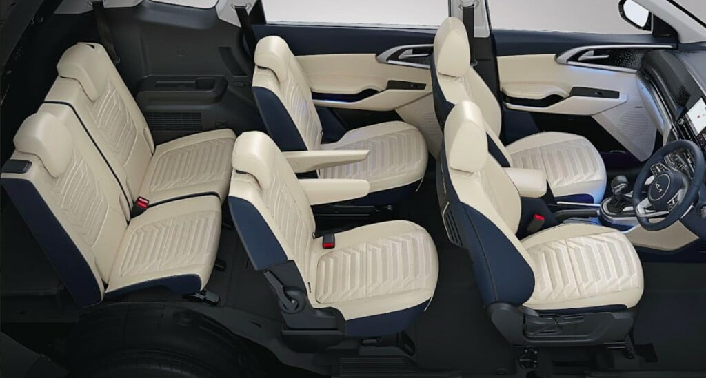 kia carens interior three rows version