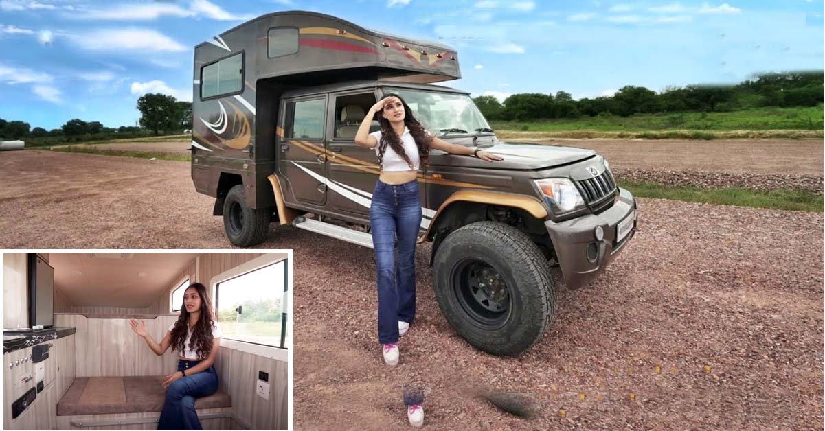 mahindra bolero pik-up modified into luxury caravan