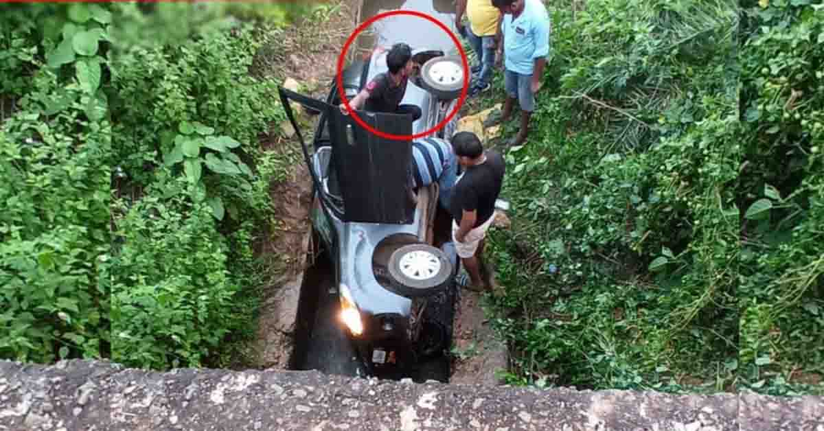 maruti alto gutter accident