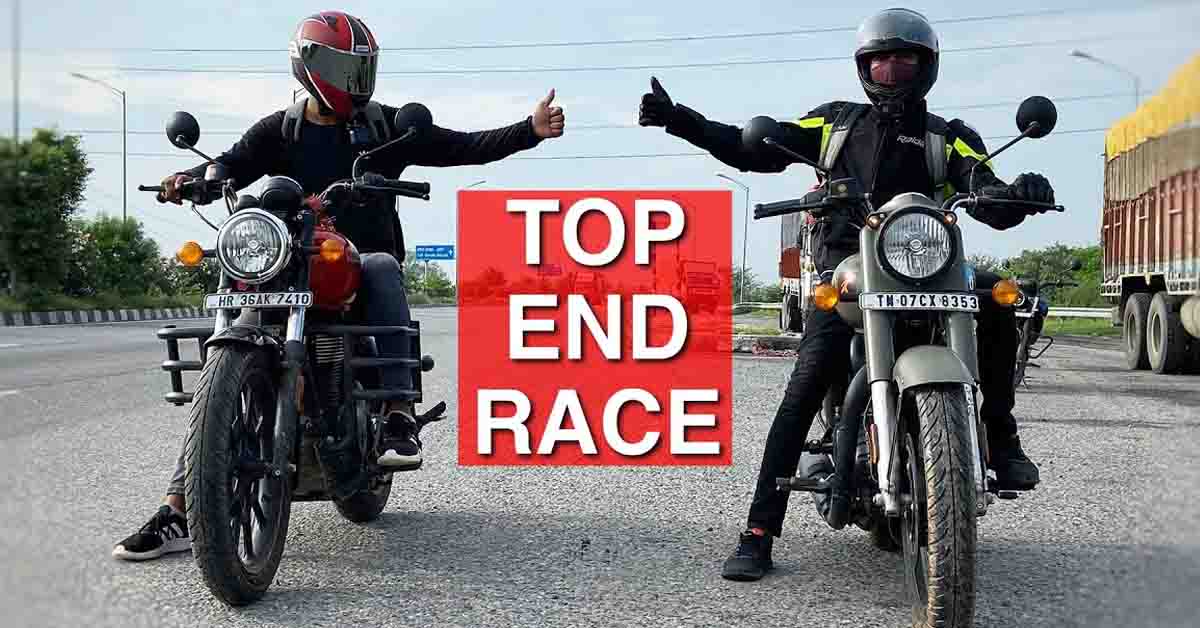 new royal enfield classic 350 vs meteor drag race