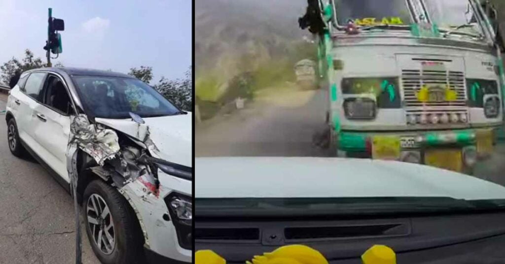 tata harrier hill driving truck pov