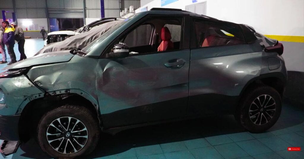 tata punch deformed into coupe SUV in accident