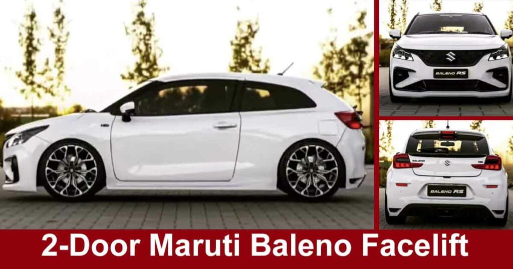 2-door maruti baleno facelift rendering