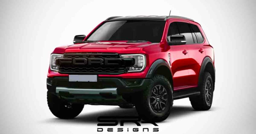 2023 ford endeavour raptor edition front three quarters