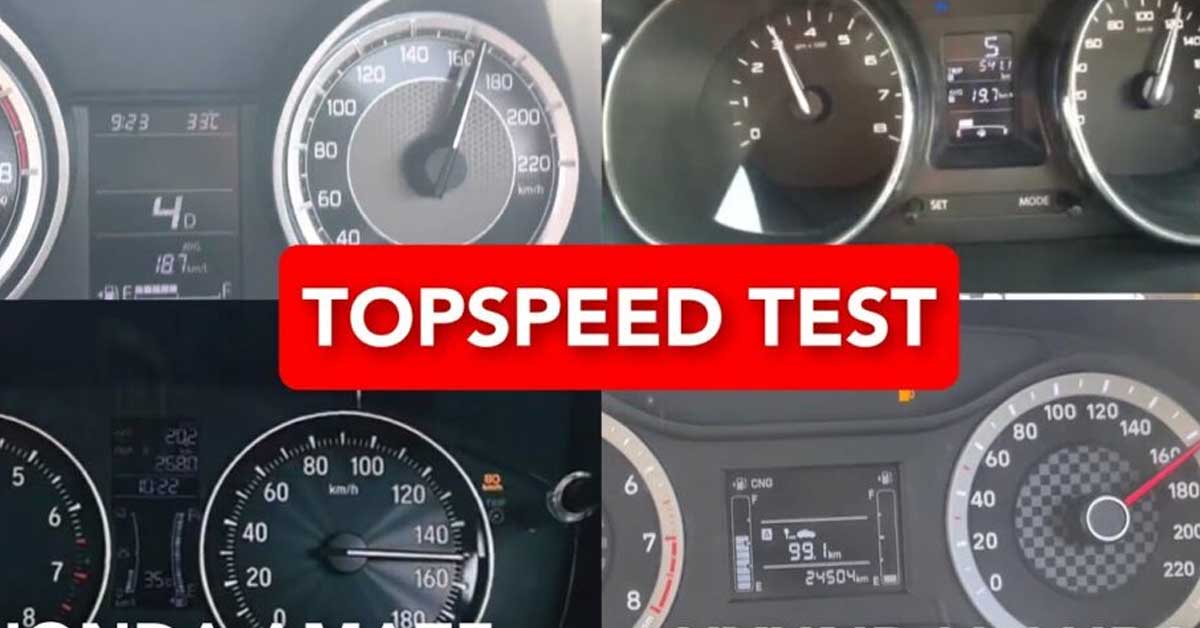 Honda Amaze, Hyundai Aura, Tata Tigor, Maruti Dzire - Top Speed Test