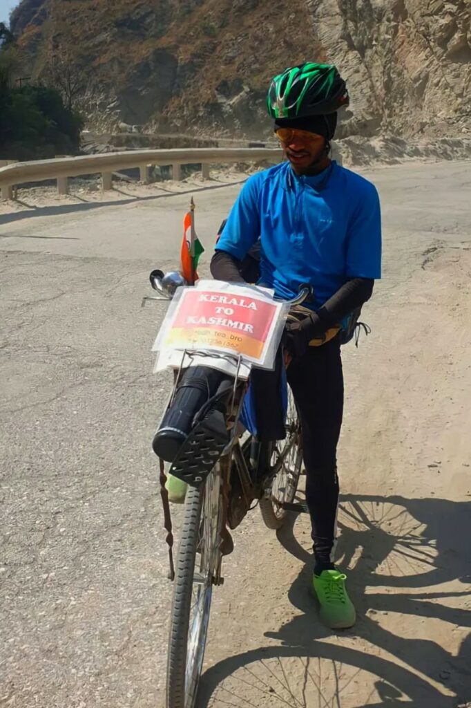 Man Cycle Kashmir Kerala