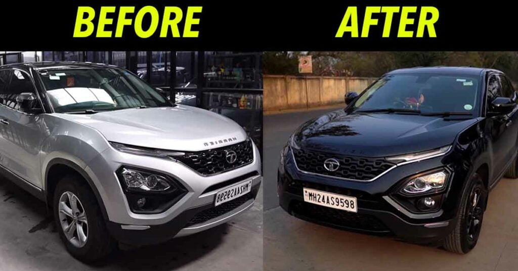 Regular Tata Harrier Modified to Dark Edition