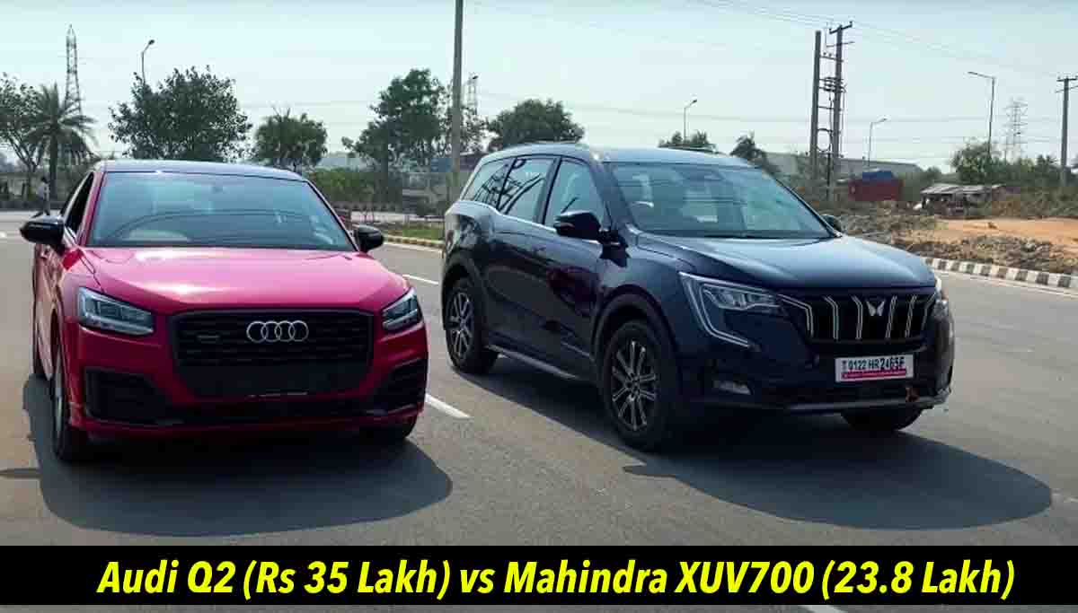 audi q2 vs mahindra xuv700 drag race