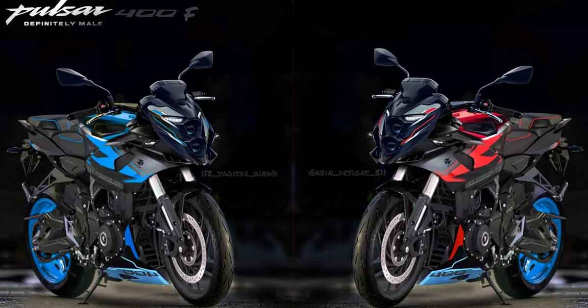 bajaj pulsar 400f red-blue rendering