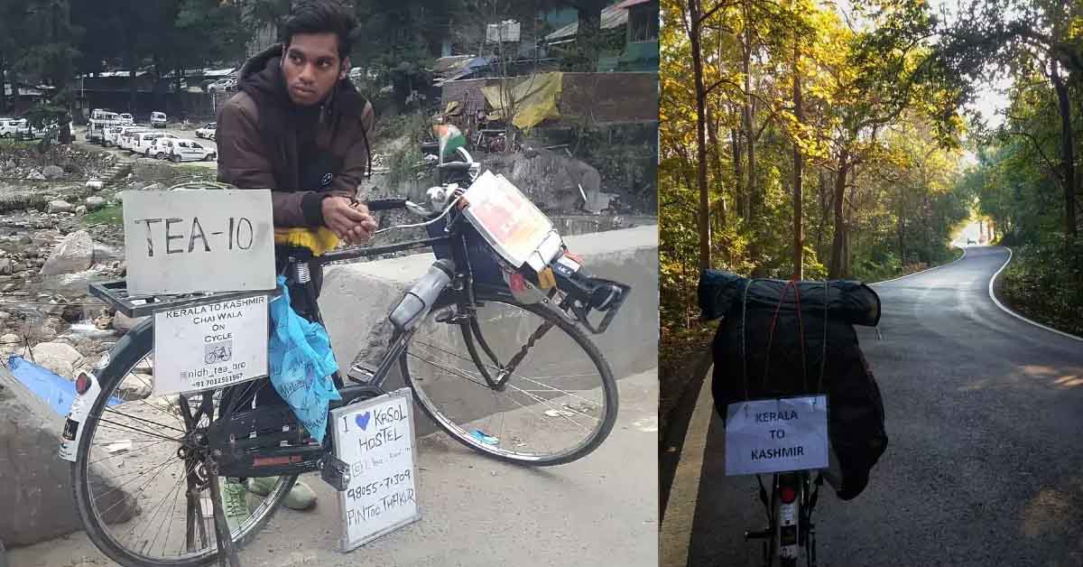 Kerala man travels to Kashmir on his bicycle selling tea on the way.