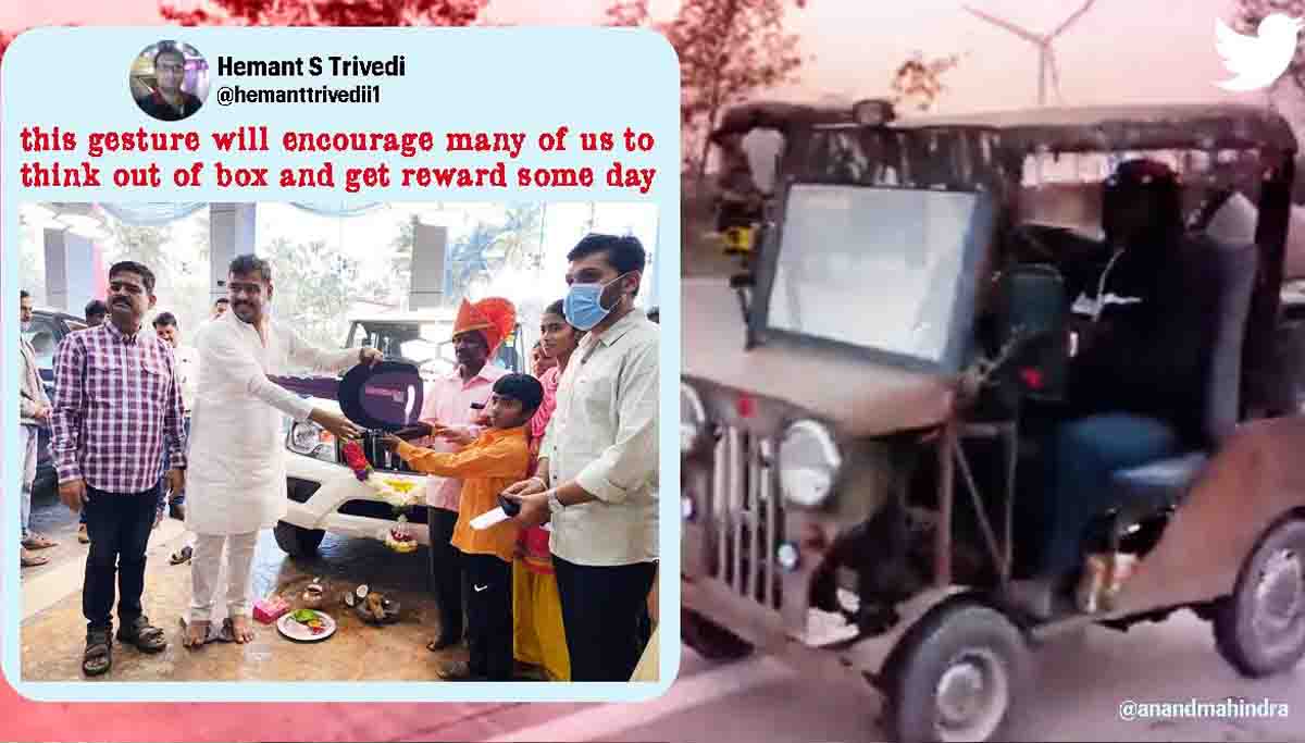 Mahindra Bolero gifted to man who built a 'Jeep' replica from scrap for son