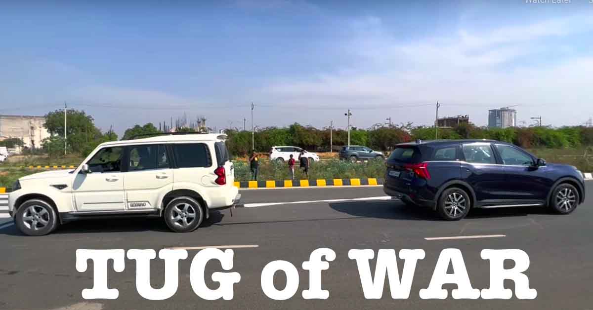 mahindra scorpio vs xuv700 tug of war