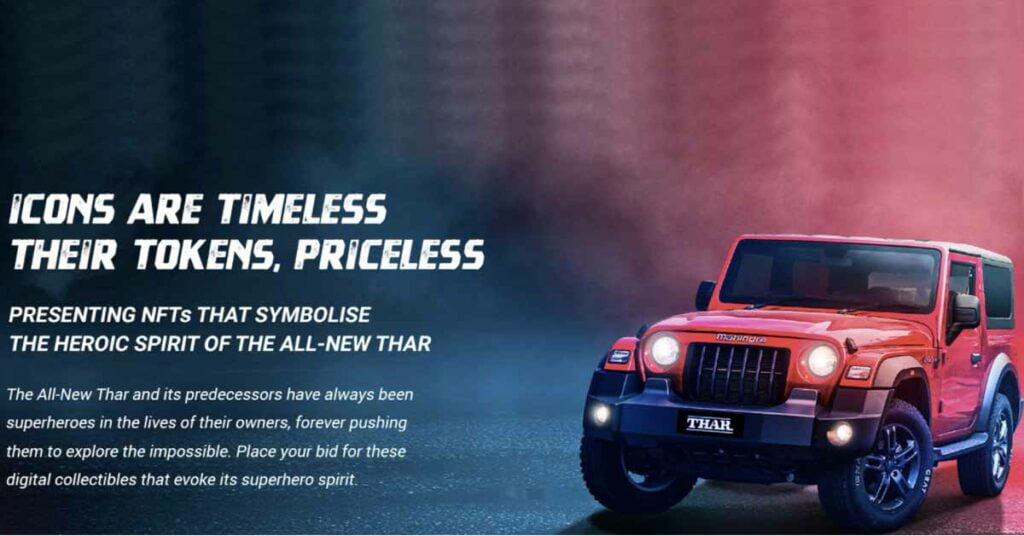 mahindra thar nft launch