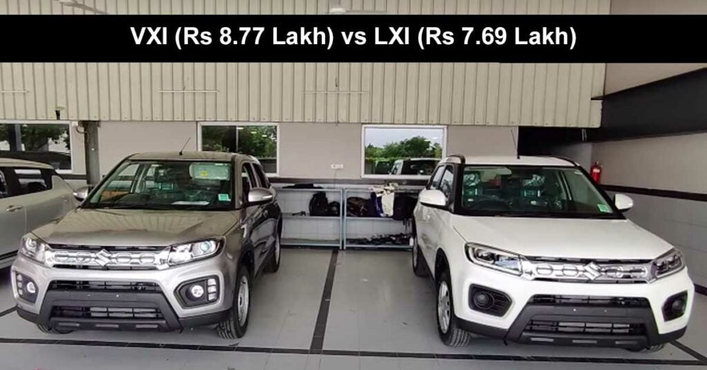 maruti vitara brezza lxi vs vxi comparison