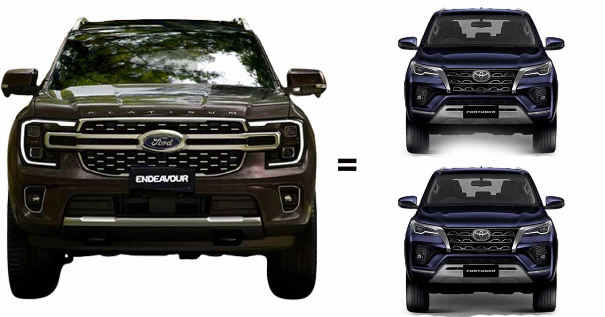 new ford endeavour vs toyota fortuner front