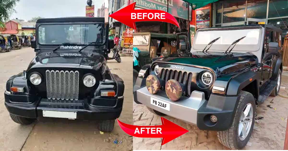 old mahindra thar modified to new model